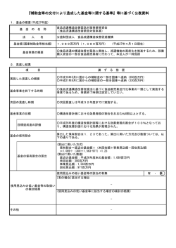 『補助金等の交付により造成した基金等に関する基準』等に基づく公表資料