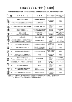 蝶の里町民講座一覧表（町民編）（サイズ：314.50KB）