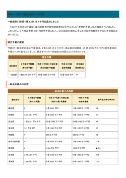 平成 27 年度 6 月補正（肉付け）予算 一般会計に総額 3 億 8,085 万 9