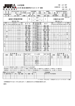 公式記録 滋賀大学経済学部 大阪大谷大学 0 1