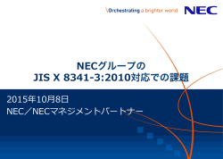 「NECグループのJIS X 8341-3:2010対応での課題」（ ：3.1MB）
