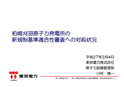 柏崎刈羽原子力発電所の新規制基準 適合性審査への