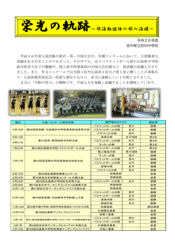栄光の軌跡～部活動団体の部の活躍～