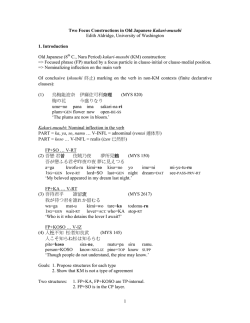 1 Two Focus Constructions in Old Japanese Kakari