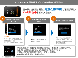 ZTE MF98N 電波状況が3Gとなる場合の解消方法 端末をオールリセット