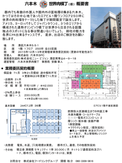 六本木 世界肉横丁（仮） 概要書