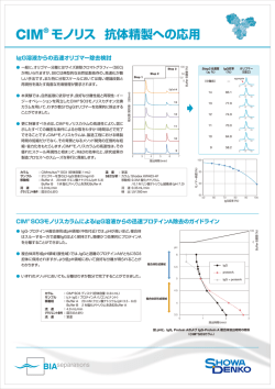 IgG溶液からの迅速オリゴマー除去検討 CIM® SO3モノリスカラムによる