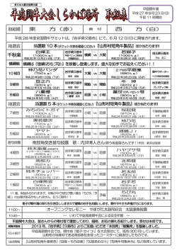 東 方（赤） 西 方（白） 千秋楽