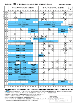 メインプール（50m）：水深2.6m サブプール（25m）：水深1.3m