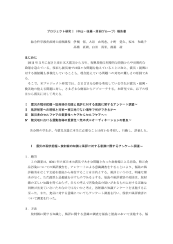 プロジェクト研究Ⅰ（中山・佐藤・原田グループ）報告書 総合科学教育部