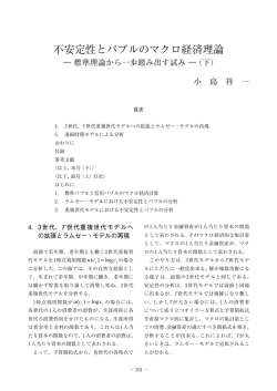 不安定性とバブルのマクロ経済理論