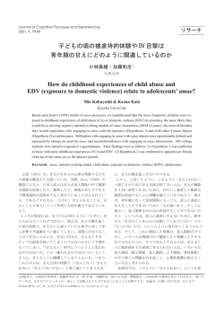 子どもの頃の被虐待的体験やDV目撃はどのように関連して
