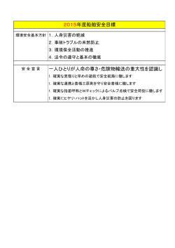 一人ひとりが人命の尊さ・危険物輸送の重大性を認識し 2015年度船舶