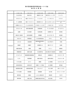 第37回名護市長杯争奪全島ハーリー大会 練 習 日 程 表