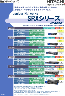 SRXシリーズ - 日立ソリューションズのJuniper Networks Products