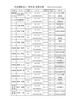 平成27年05月24日 法人役員名簿