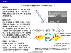 一歩進んだ有機分子センサー研究開発 【概要】 新しい有機分子膜とナノ