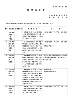 質 問 回 答 書 日 本 郵政 株式 会社 契 約 責 任 者 かんぽの宿彦根ほか