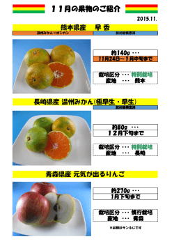 2015/11 果物(早香・温州みかん・リンゴetc)