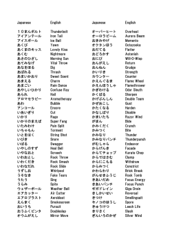 Japanese English 10まんボルト Thunderbolt アイアンテール Iron Tail
