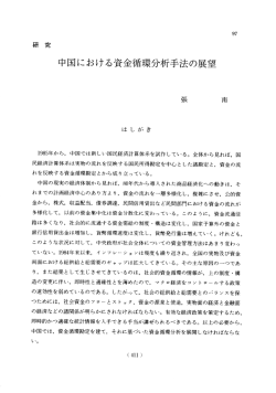 中国における資金循環分析手法の展望