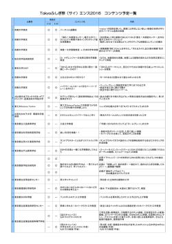 コンテンツ予定一覧