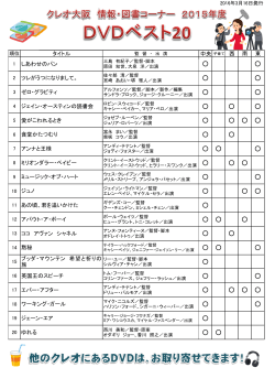 2015年度ベストDVD（おとな向け・こども向け）