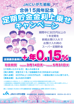 ＋ 年0.15 - JAにいがた岩船