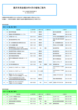 藤沢市民会館28年4月の催物ご案内