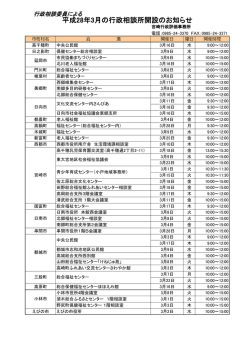 行政相談委員による定例相談の開設日時・場所については