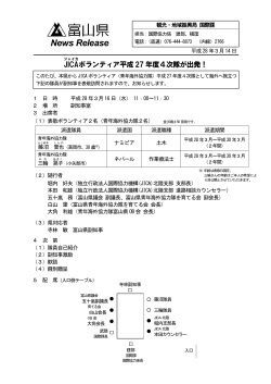 JICAボランティア平成27年度第4次隊が出発！