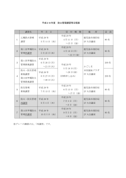 平成28年度 防火管理講習等日程（PDF：101KB）