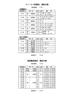 フィールド記録会 競技日程 長距離記録会 競技日程