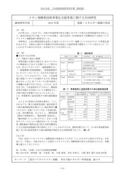 メタン発酵新技術事業化支援事業に関する共同研究