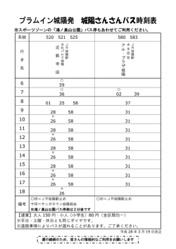 プラムイン城陽発 城陽さんさんバス時刻表