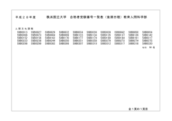 横浜国立大学 合格者受験番号一覧表（後期日程）教育人間科学部