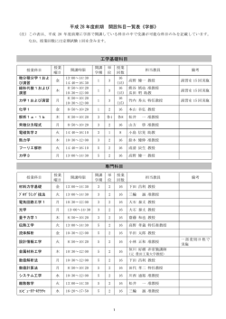 豊田工業大学開放科目