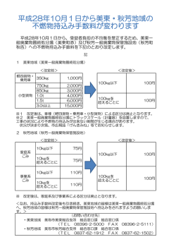 美東・秋芳地域不燃物持込手数料の改定について(PDF