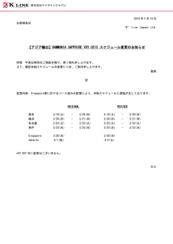 【アジア輸出】HAMMONIA SAPPHIRE VOY.020S