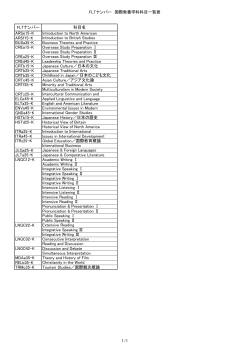 FLTナンバー 国際教養学科科目一覧表 FLTナンバー 科目名 ARSe15