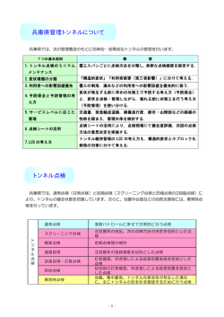 兵庫県管理トンネルについて トンネル点検