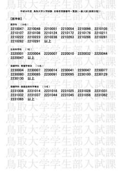 医学部 - 鳥取大学/入学試験情報