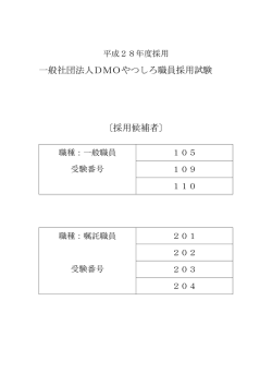 一般社団法人DMOやつしろ職員採用試験 〔採用候補者〕