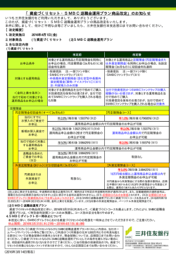 資産づくりセット・SMBC退職金運用プラン商品改定の