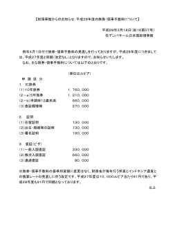 （平成28年度の旅券・領事手数料について）