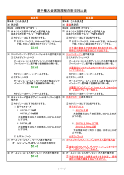 選手権大会実施規程の新旧対比表 - 日本ボディビル・フィットネス連盟