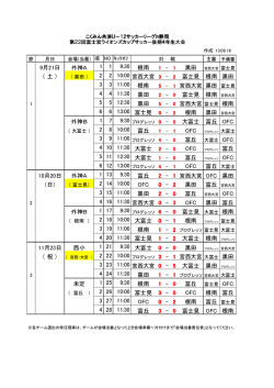 9月21日 外神A 1 1 9:30 根南 黒田 （ 土 ） 2 2 10:00 宮西大宮 3