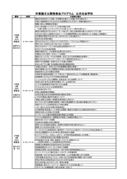 卒論発表会プログラム 公共社会学科