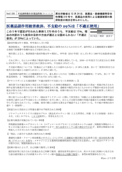 医薬品副作用被害救済，不支給の 29％は「不適正使用」