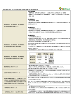 要指導医薬品及び一般用医薬品の販売制度に関する事項